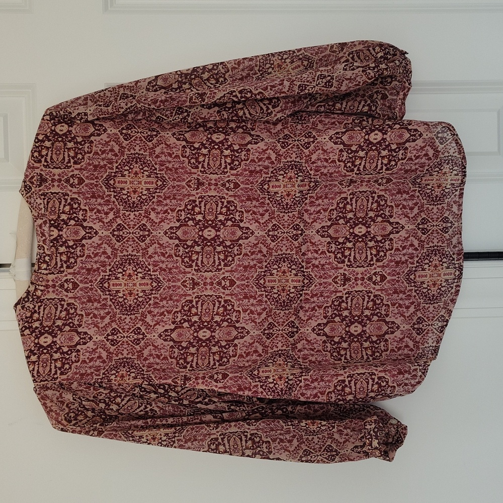 MADEWELL DRAWSTRING TOP IN KALEIDOSCOPE PRINT BLUSH BLOUSE SIZE S - Picture 9 of 14
